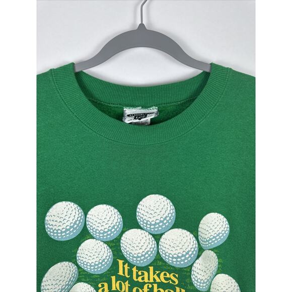 Vintage Lee “It Takes A Lot Of Balls To Play Golf The Way I Do” Crewneck Sz L - Picture 2 of 16